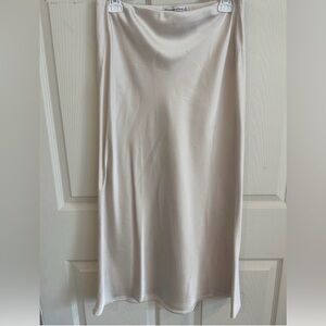 AF Cream Satin Silk Skirt